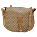 CELINE Macadam Canvas Shoulder Bag PVC Beige Gold Auth 146716-1