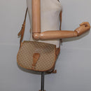 CELINE Macadam Canvas Shoulder Bag PVC Beige Gold Auth 146716-22