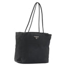 PRADA Tote Bag Nylon Black Silver Auth 146718-1