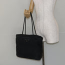 PRADA Tote Bag Nylon Black Silver Auth 146718-22
