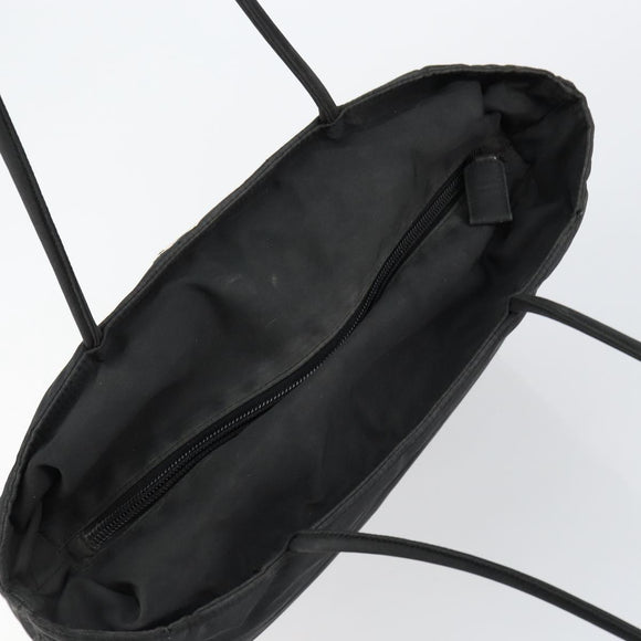PRADA Tote Bag Nylon Black Silver Auth 146718