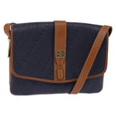 BALENCIAGA Shoulder Bag PVC Navy Gold Auth 146719-1