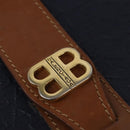 BALENCIAGA Shoulder Bag PVC Navy Gold Auth 146719-17