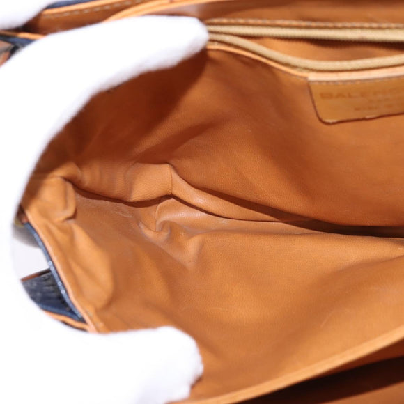 BALENCIAGA Shoulder Bag PVC Navy Gold Auth 146719