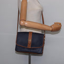 BALENCIAGA Shoulder Bag PVC Navy Gold Auth 146719-23