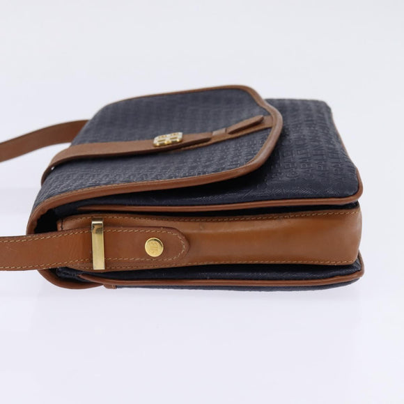 BALENCIAGA Shoulder Bag PVC Navy Gold Auth 146719