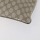 GUCCI GG Supreme Shoulder Bag PVC Beige Silver 141626 Auth 146723-8