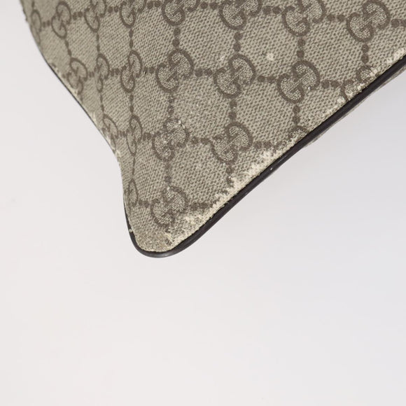 GUCCI GG Supreme Shoulder Bag PVC Beige Silver 141626 Auth 146723