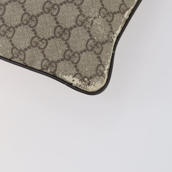 GUCCI GG Supreme Shoulder Bag PVC Beige Silver 141626 Auth 146723