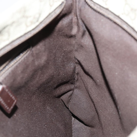 GUCCI GG Supreme Shoulder Bag PVC Beige Silver 141626 Auth 146723