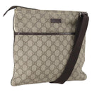 GUCCI GG Supreme Shoulder Bag PVC Beige Silver 141626 Auth 146723-1