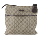 GUCCI GG Supreme Shoulder Bag PVC Beige Silver 141626 Auth 146723-13