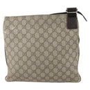 GUCCI GG Supreme Shoulder Bag PVC Beige Silver 141626 Auth 146723-2