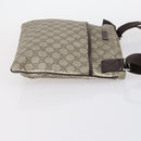 GUCCI GG Supreme Shoulder Bag PVC Beige Silver 141626 Auth 146723-3