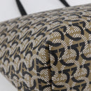 Salvatore Ferragamo Gancini Tote Bag PVC Leather Beige Auth 146724V-14