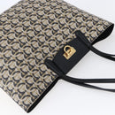 Salvatore Ferragamo Gancini Tote Bag PVC Leather Beige Auth 146724V-6