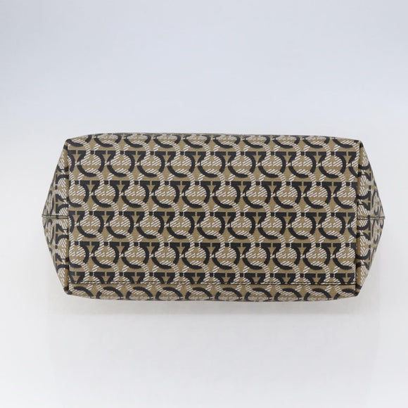 Salvatore Ferragamo Gancini Tote Bag PVC Leather Beige Auth 146724V