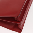 Salvatore Ferragamo Gancini Chain Shoulder Bag Leather Red Gold Auth 146725-15