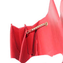 Salvatore Ferragamo Gancini Chain Shoulder Bag Leather Red Gold Auth 146725-20