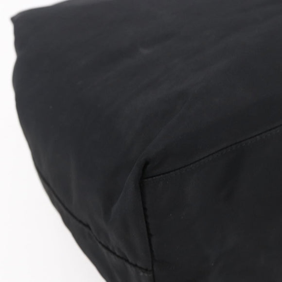 PRADA Hand Bag Nylon plastic Black Silver Auth 146727