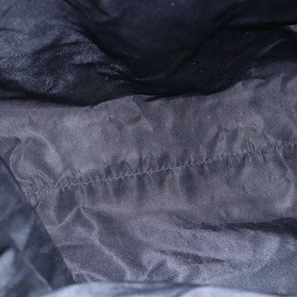 PRADA Hand Bag Nylon plastic Black Silver Auth 146727