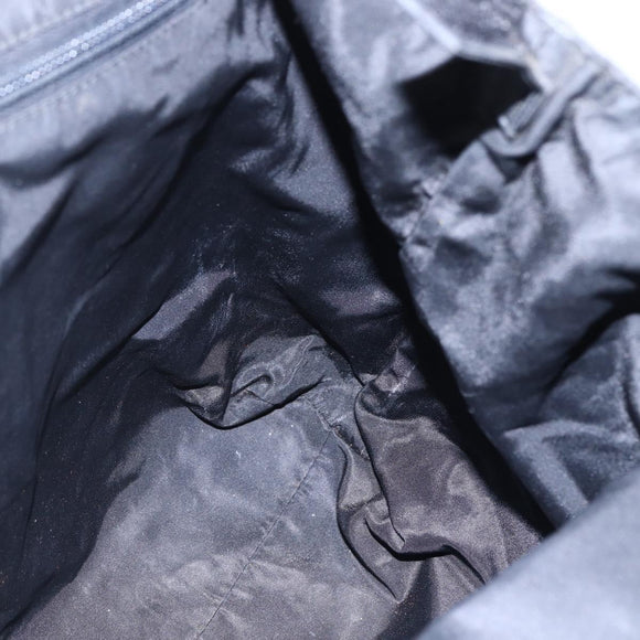 PRADA Hand Bag Nylon plastic Black Silver Auth 146727