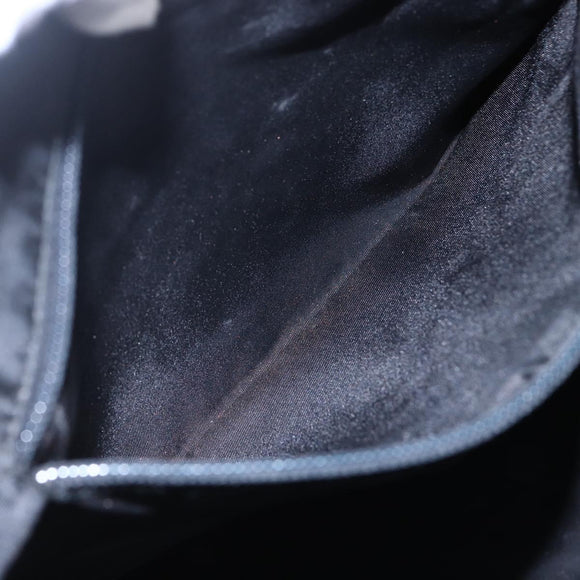 PRADA Hand Bag Nylon plastic Black Silver Auth 146727