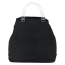 PRADA Hand Bag Nylon plastic Black Silver Auth 146727-2