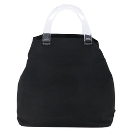 PRADA Hand Bag Nylon plastic Black Silver Auth 146727 - 0