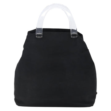 PRADA Hand Bag Nylon plastic Black Silver Auth 146727 - 0