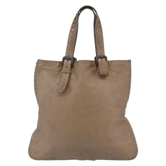 BOTTEGA VENETA INTRECCIATO Tote Bag Leather Beige Auth 146728