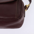 CARTIER Must Line Shoulder Bag Leather Bordeaux Gold Auth 146729-14