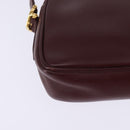 CARTIER Must Line Shoulder Bag Leather Bordeaux Gold Auth 146729-15