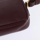 CARTIER Must Line Shoulder Bag Leather Bordeaux Gold Auth 146729-16