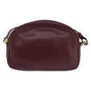 CARTIER Must Line Shoulder Bag Leather Bordeaux Gold Auth 146729-2