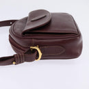 CARTIER Must Line Shoulder Bag Leather Bordeaux Gold Auth 146729-3