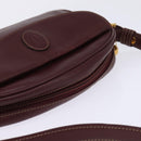 CARTIER Must Line Shoulder Bag Leather Bordeaux Gold Auth 146729-6