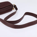 CARTIER Must Line Shoulder Bag Leather Bordeaux Gold Auth 146729-7