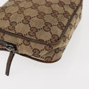 GUCCI GG Canvas Shoulder Bag Beige Silver 120975 Auth 146735-8