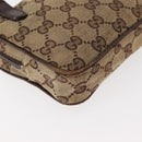 GUCCI GG Canvas Shoulder Bag Beige Silver 120975 Auth 146735-16