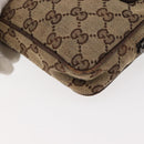 GUCCI GG Canvas Shoulder Bag Beige Silver 120975 Auth 146735-17