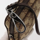 GUCCI GG Canvas Shoulder Bag Beige Silver 120975 Auth 146735-9