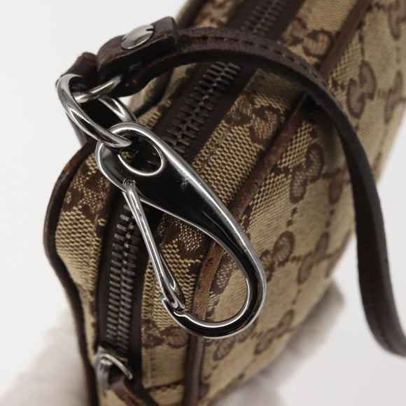 GUCCI GG Canvas Shoulder Bag Beige Silver 120975 Auth 146735