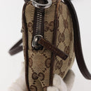 GUCCI GG Canvas Shoulder Bag Beige Silver 120975 Auth 146735-10