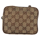 GUCCI GG Canvas Shoulder Bag Beige Silver 120975 Auth 146735-13