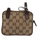 GUCCI GG Canvas Shoulder Bag Beige Silver 120975 Auth 146735-2