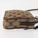 GUCCI GG Canvas Shoulder Bag Beige Silver 120975 Auth 146735-3