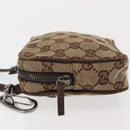 GUCCI GG Canvas Shoulder Bag Beige Silver 120975 Auth 146735-4