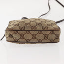 GUCCI GG Canvas Shoulder Bag Beige Silver 120975 Auth 146735-5