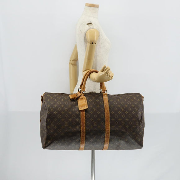 LOUIS VUITTON Monogram Keepall Bandouliere 55 Boston Bag M41414 LV Auth 146741